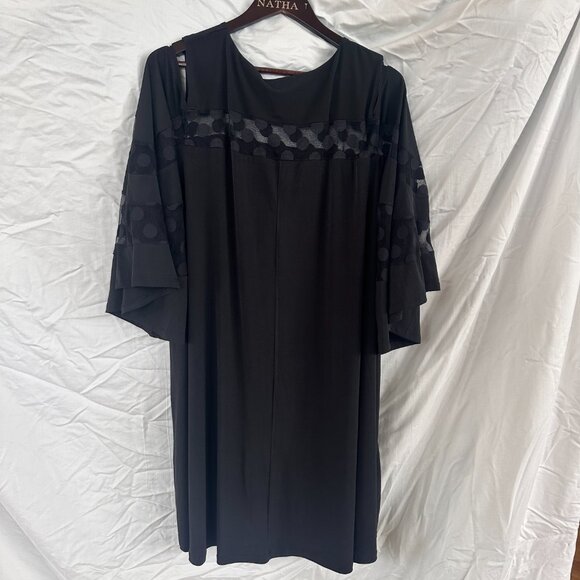 Nina LeonardJewel Neck Cold Shoulder Three-Quarter Sleeve Dress - Plus Size (3X) - Picture 7 of 10
